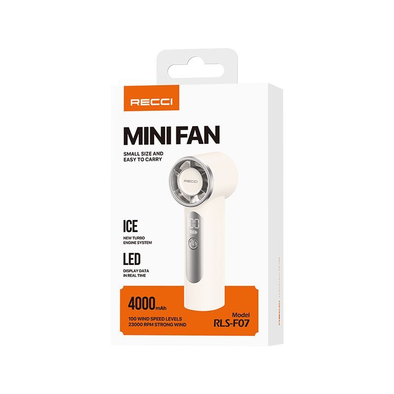 Recci RLS-F07 Dijital LED Göstergeli 6 Kademeli Mini Soğutucu El Fanı Recci RLS-F07 Dijital LED Göstergeli 6 Kademeli Mini Soğutucu El Fanı